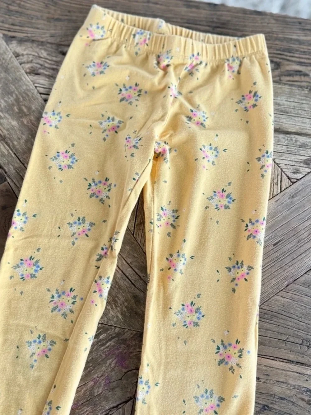 Kids Yellow Floral Leggings
